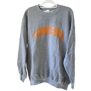 Gray Crewneck Sweatshirt with Orange Tennessee Arch